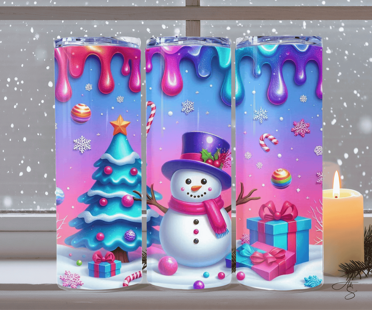 Bonhomme de neige coloré