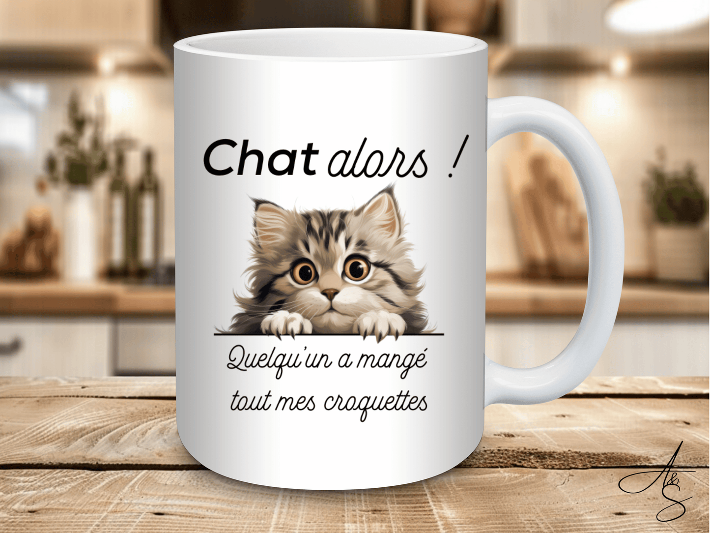 Chat alors quelqu'un a mangé tout mes croquettes
