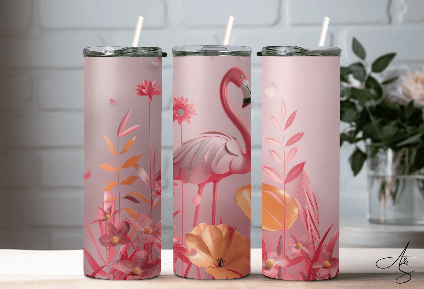 Flamant rose 3D
