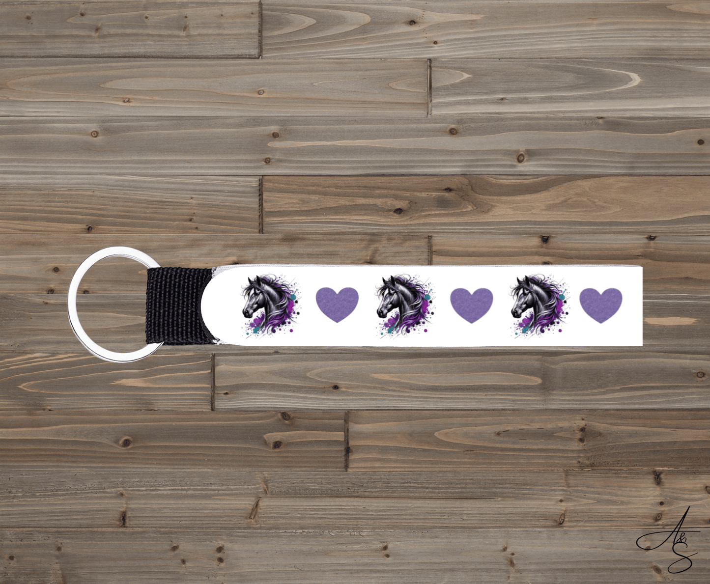 Cheval & cœur mauve