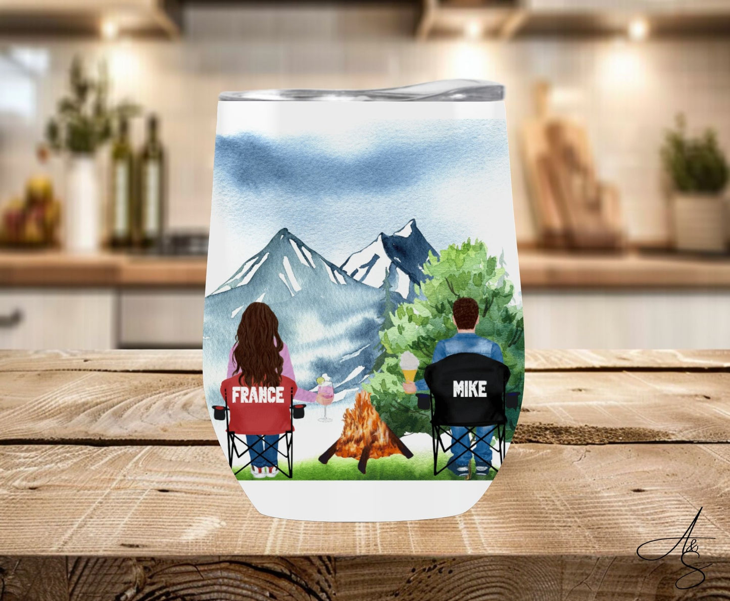 Couple en camping personnalisé