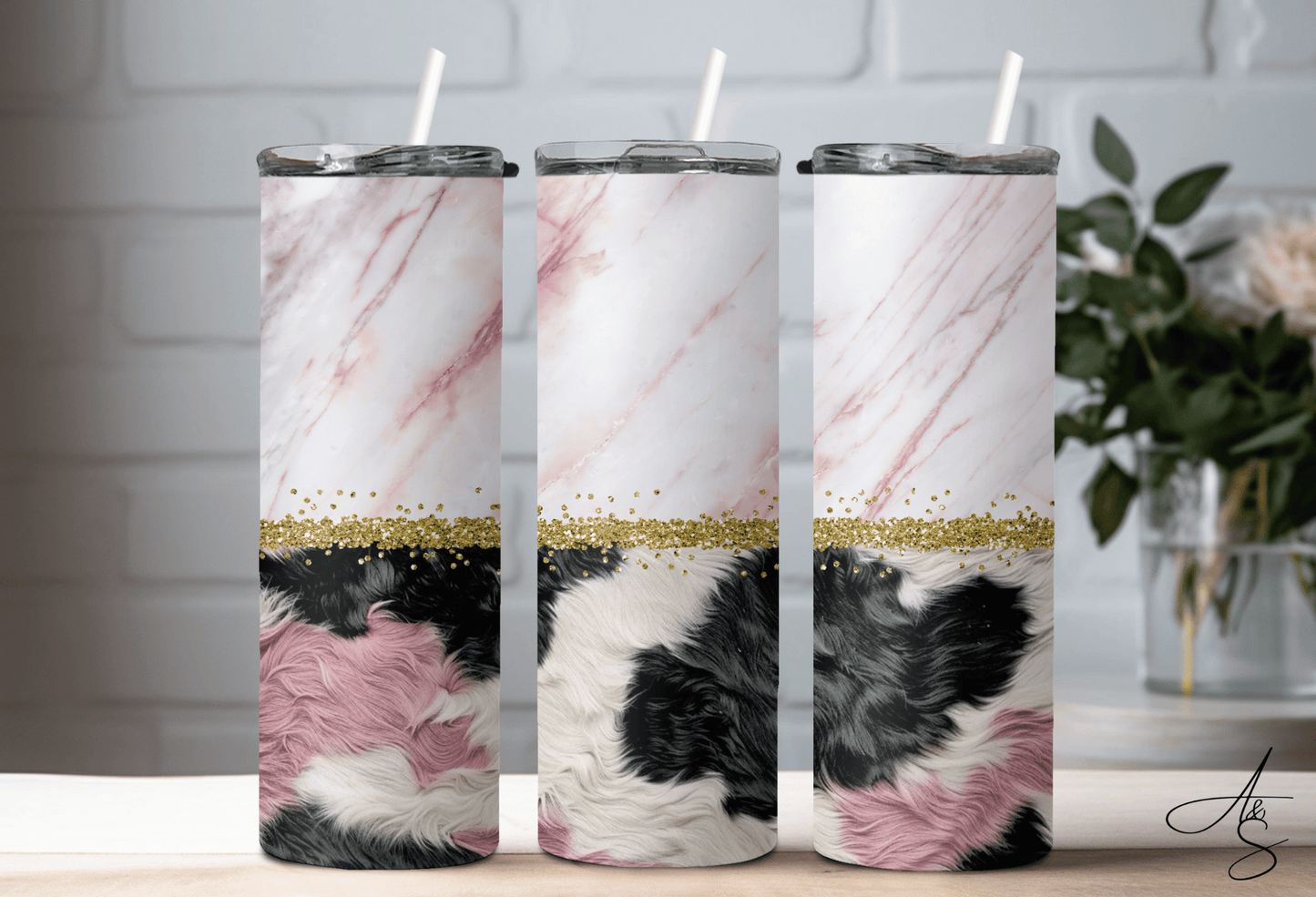 Peau de vache rose et marbré