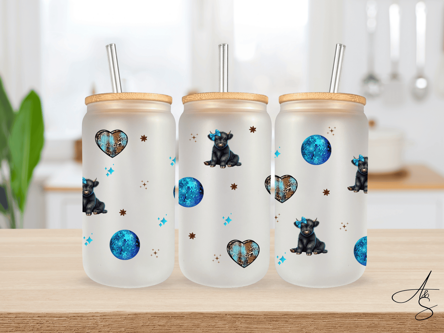Vache Highland bleu
