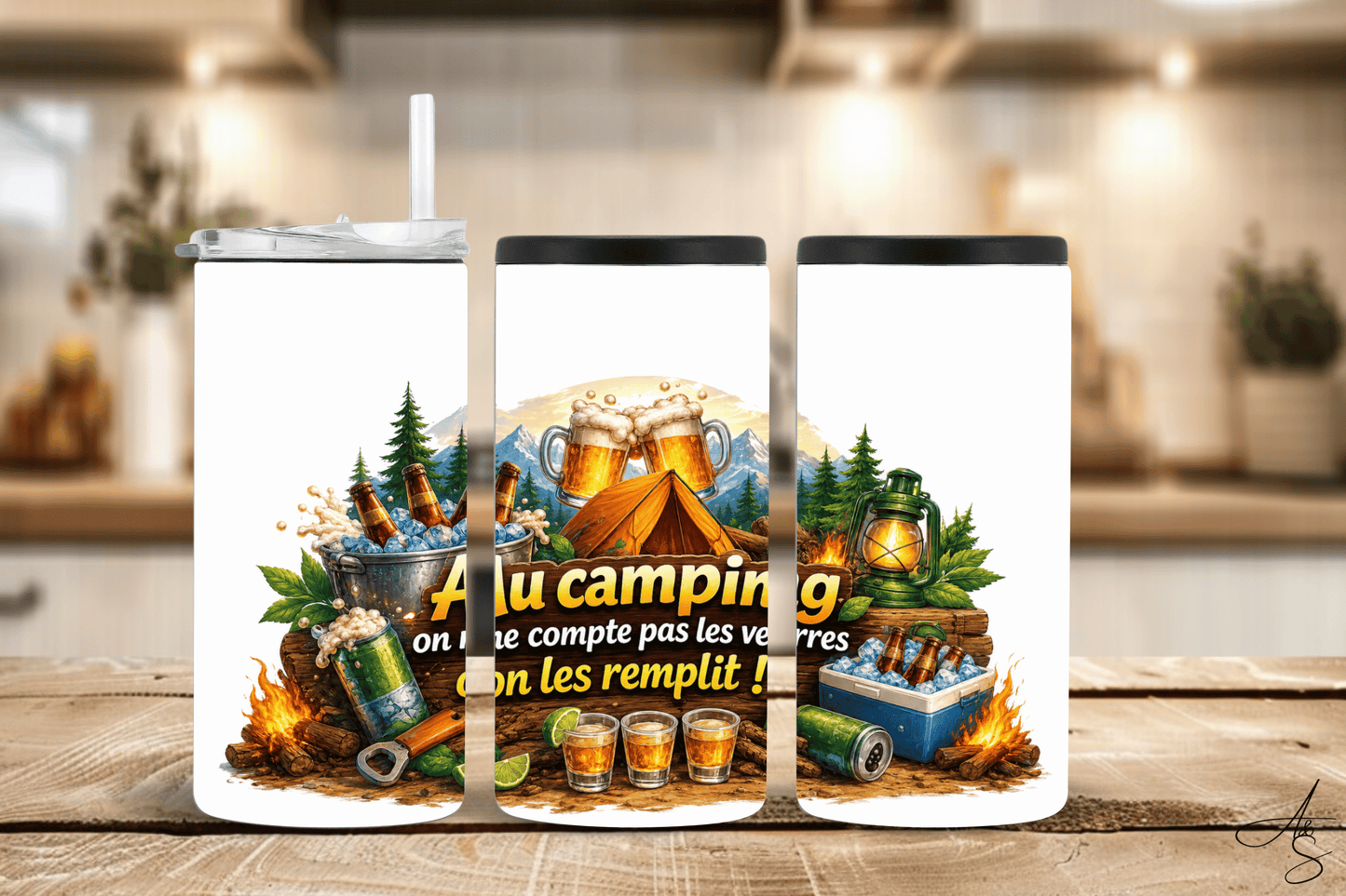 Au camping on ne compte pas les verres on les remplit !