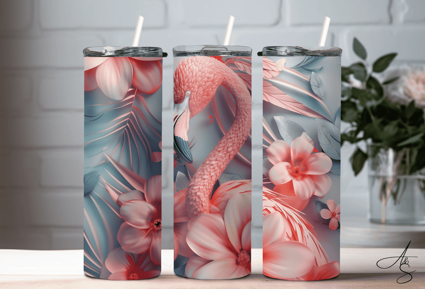 Flamant rose 3D