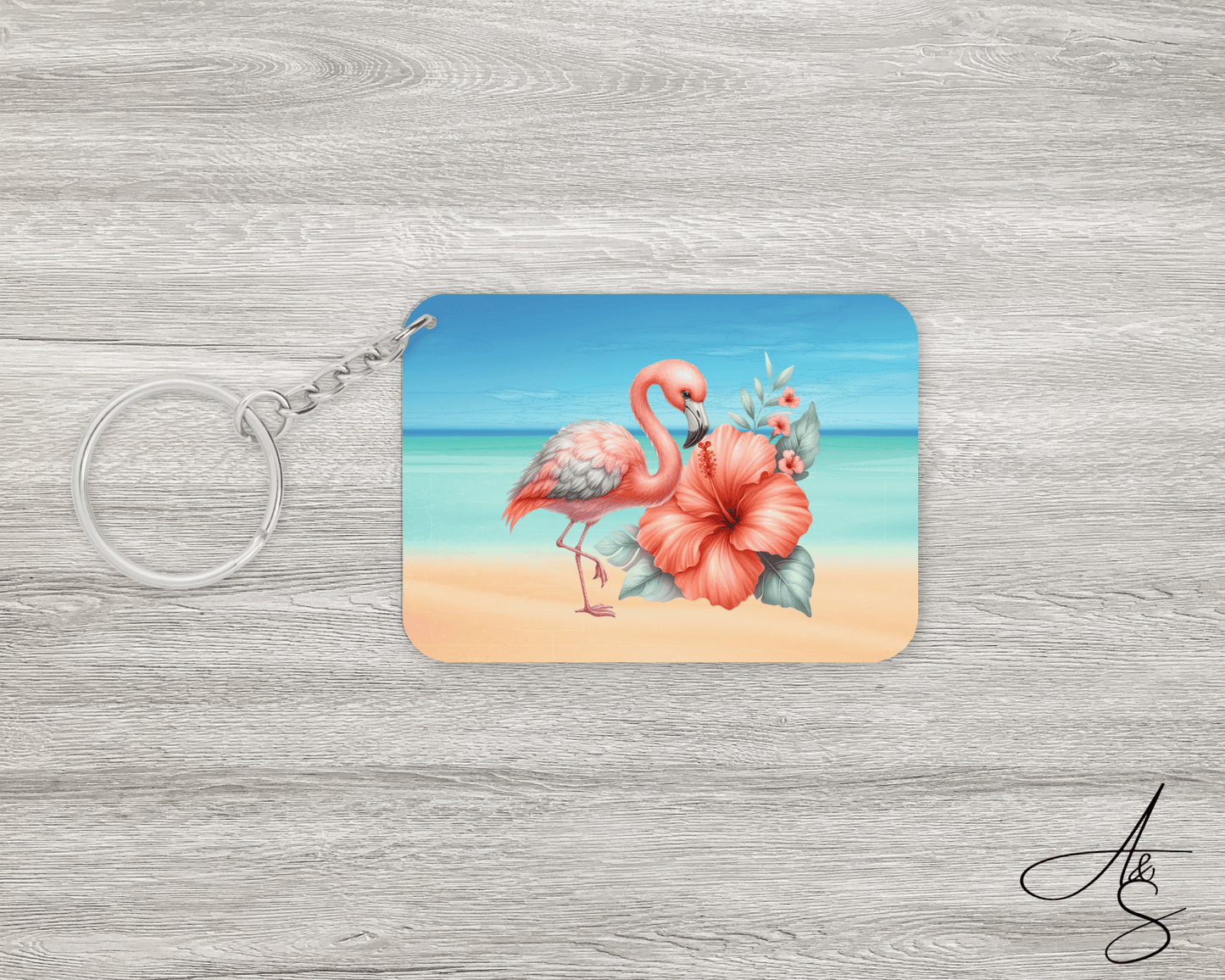 Flamant rose & hibiscus