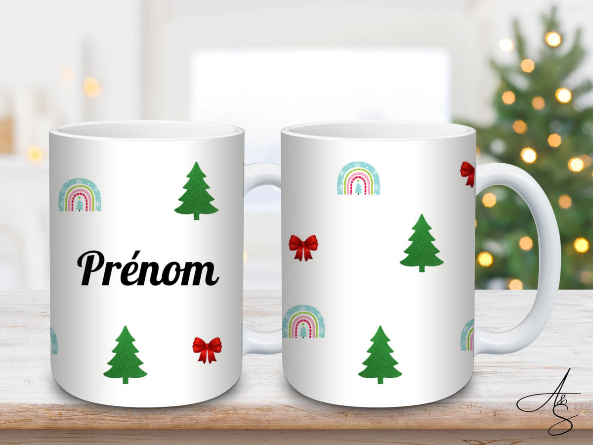Personnalisée sapin & arc-en-ciel
