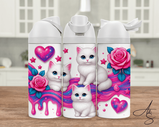 Chat blanc & rose