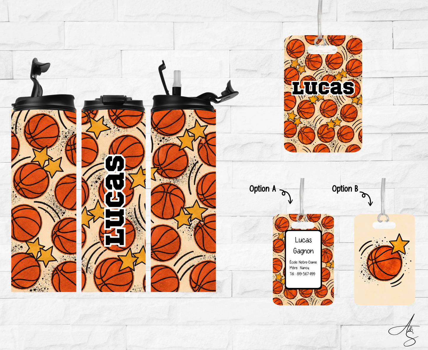 Ensemble basketball & étoiles