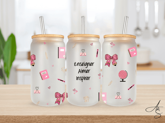 Enseigner.Aimer.Inpirer rose et or