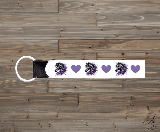 Cheval & cœur mauve