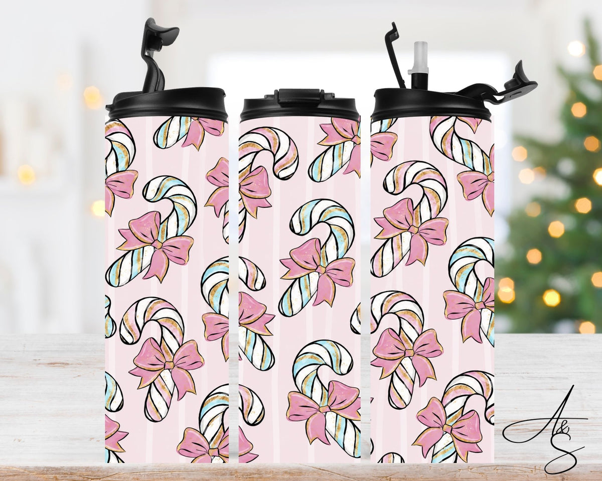 Canne de Noël rose
