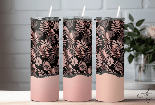 Feuille rose métallique