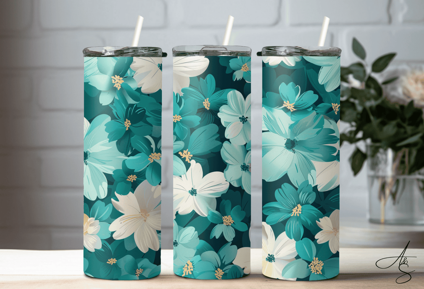 Fleurs bleu & blanche