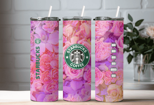 Starbucks fleurs rose