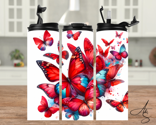 Papillons rouge & bleu
