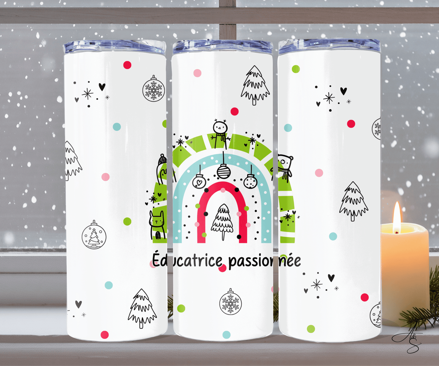 Arc-en-ciel de Noël éducatrice