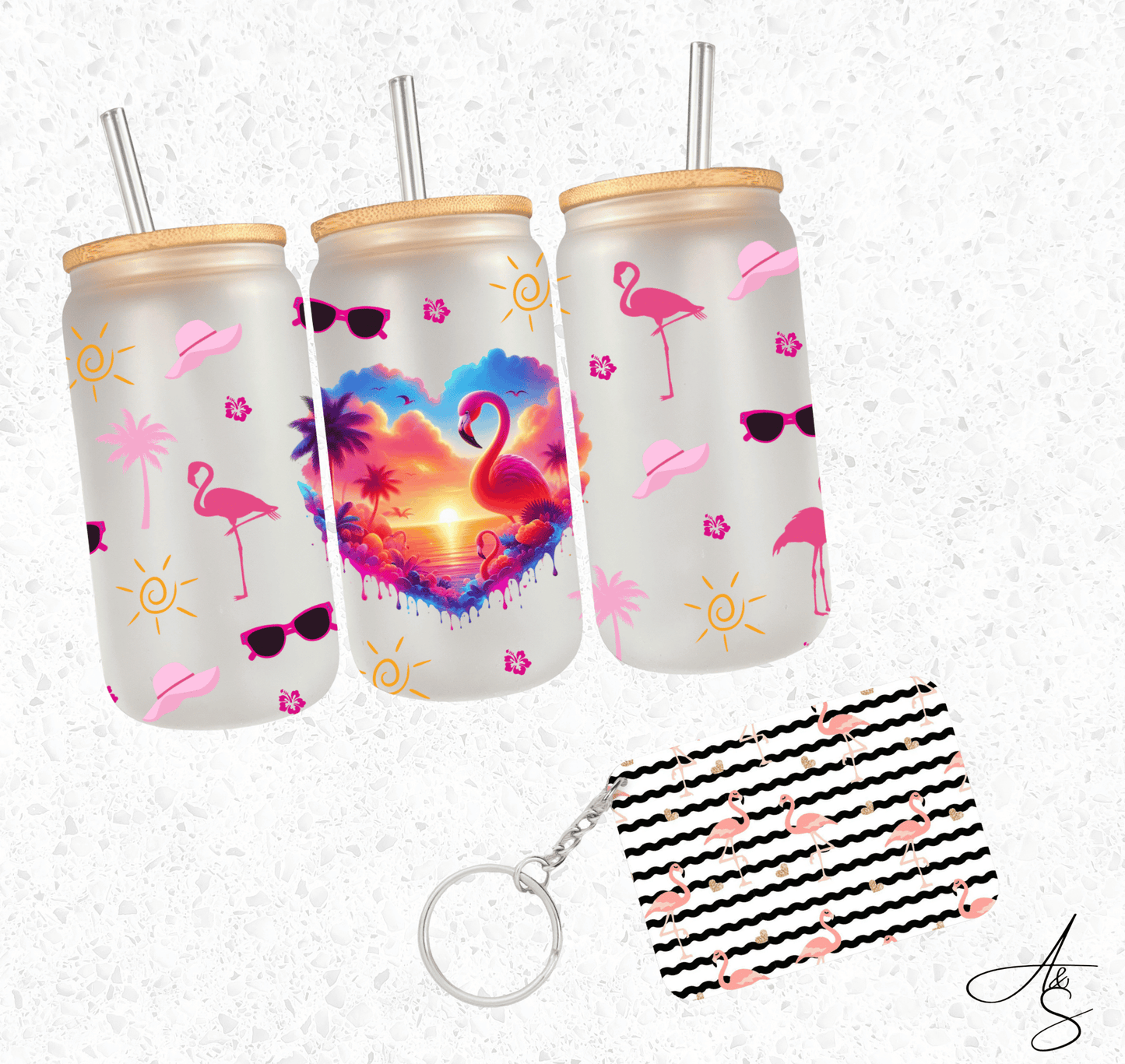 Ensemble flamant rose