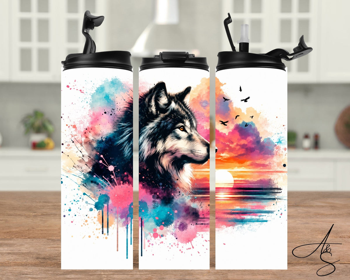Loup & couché de soleil