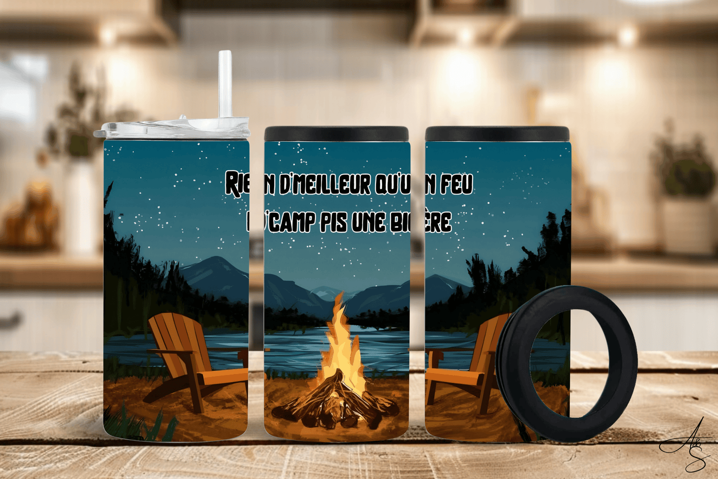 Rien d’meilleur qu’un feu d’camp pis une bière
