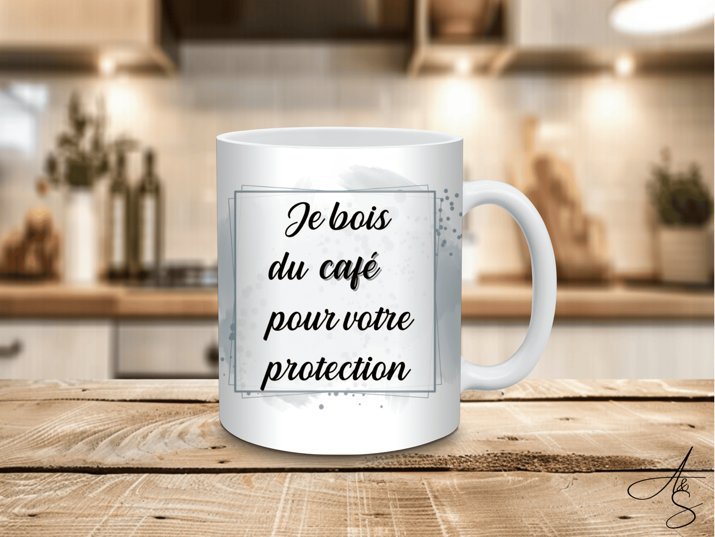 Je bois du café pour votre protection