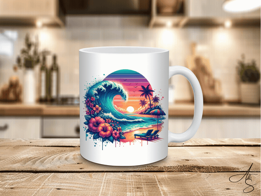 Vague & couché de soleil