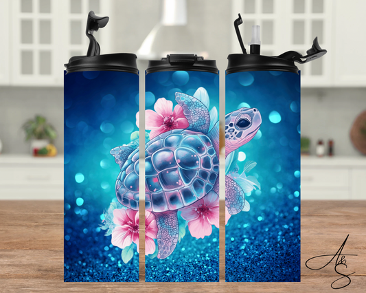 Tortue brillant bleu