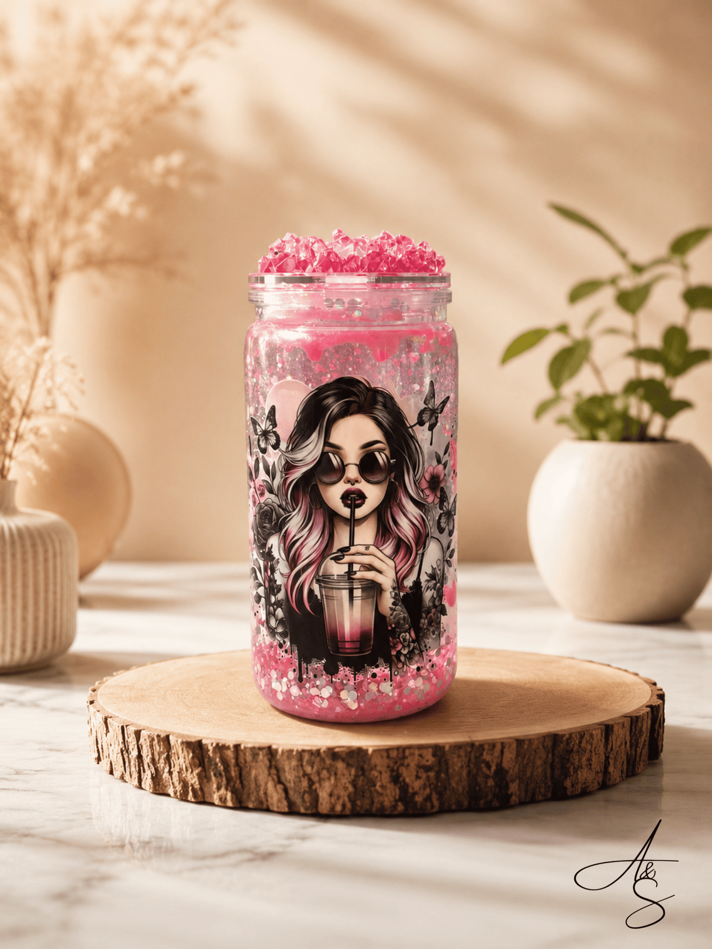 Femme & café glacé