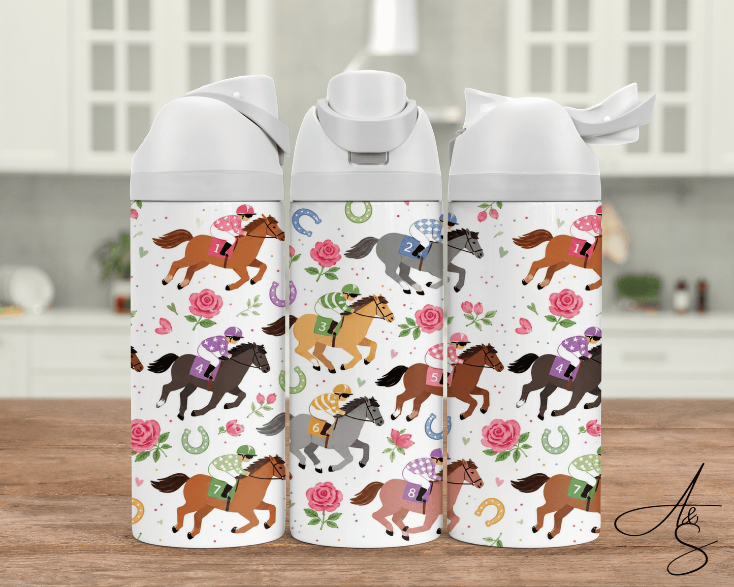 Course à cheval & rose