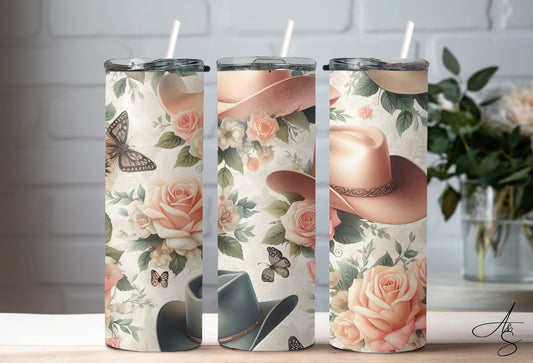 Rose & chapeau de cowboy