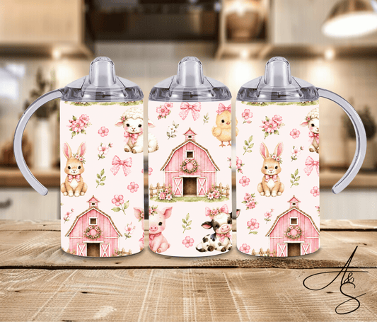 Animaux de la ferme rose