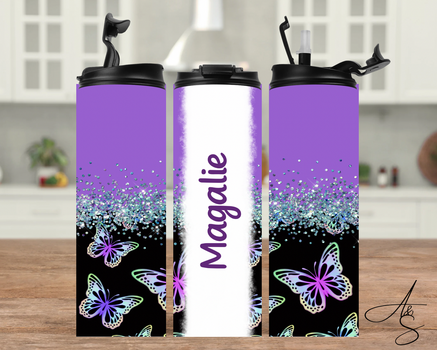 Papillon mauve personnalisable