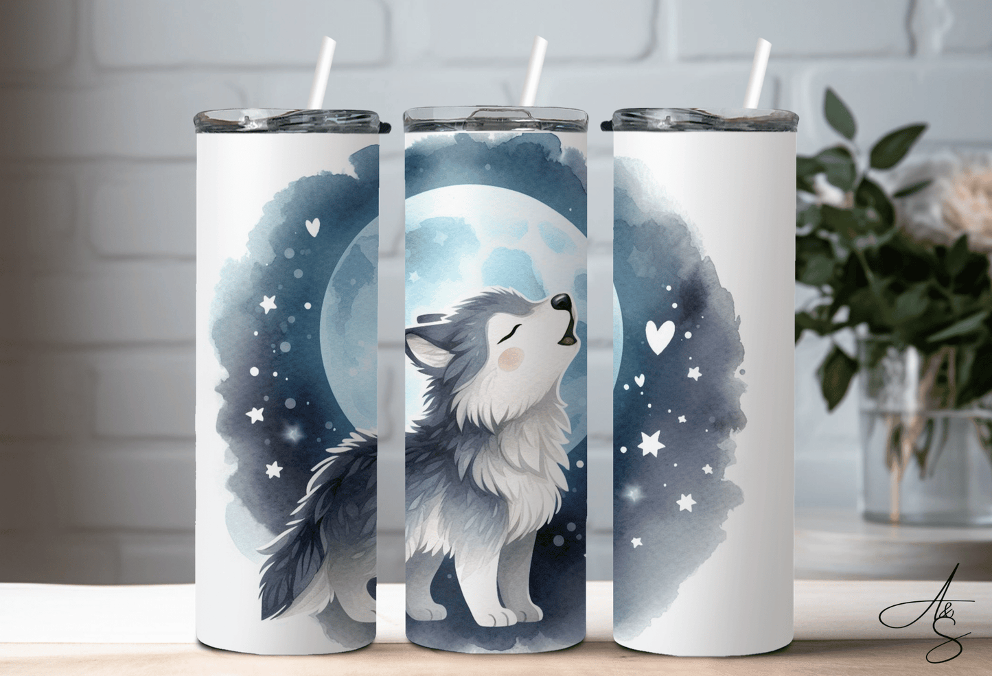 Loup au clair de lune
