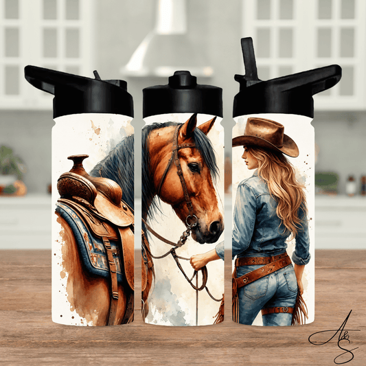 Cowgirl & son cheval
