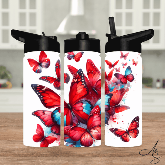 Papillons rouge & bleu