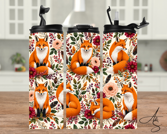 Fleurs et renard