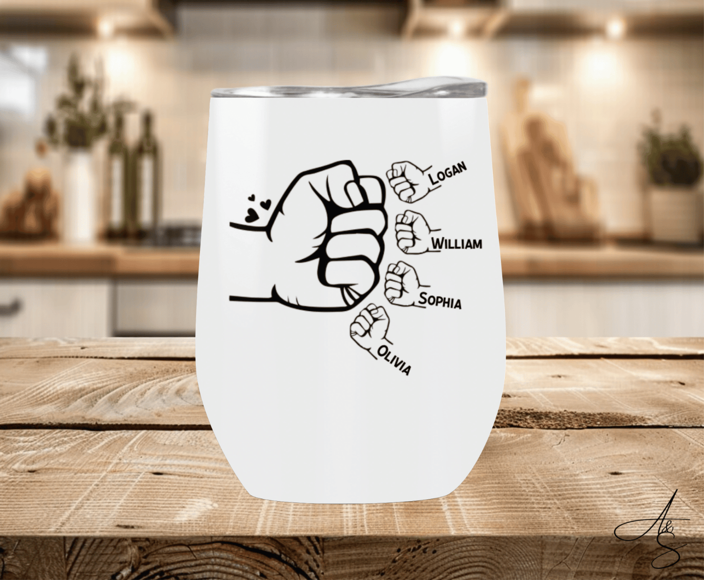 Main papa & enfants personnalisés