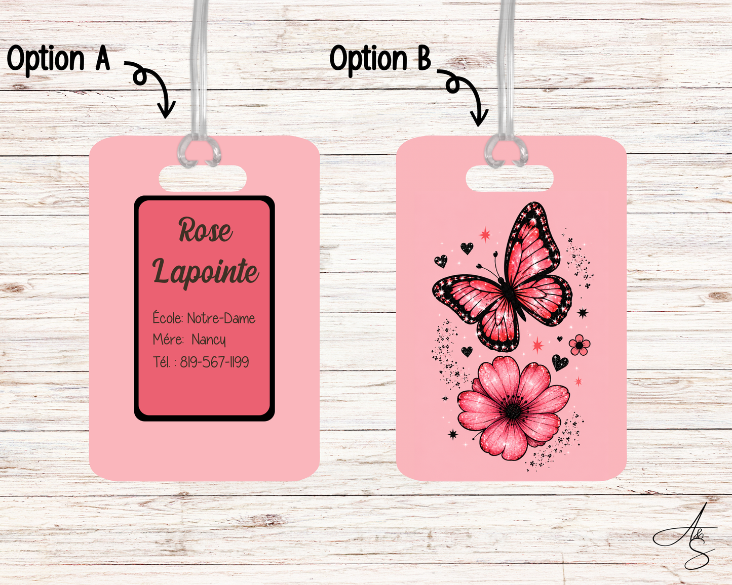 Ensemble papillon rose