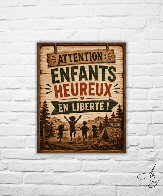 Attention : Enfants heureux en liberté !