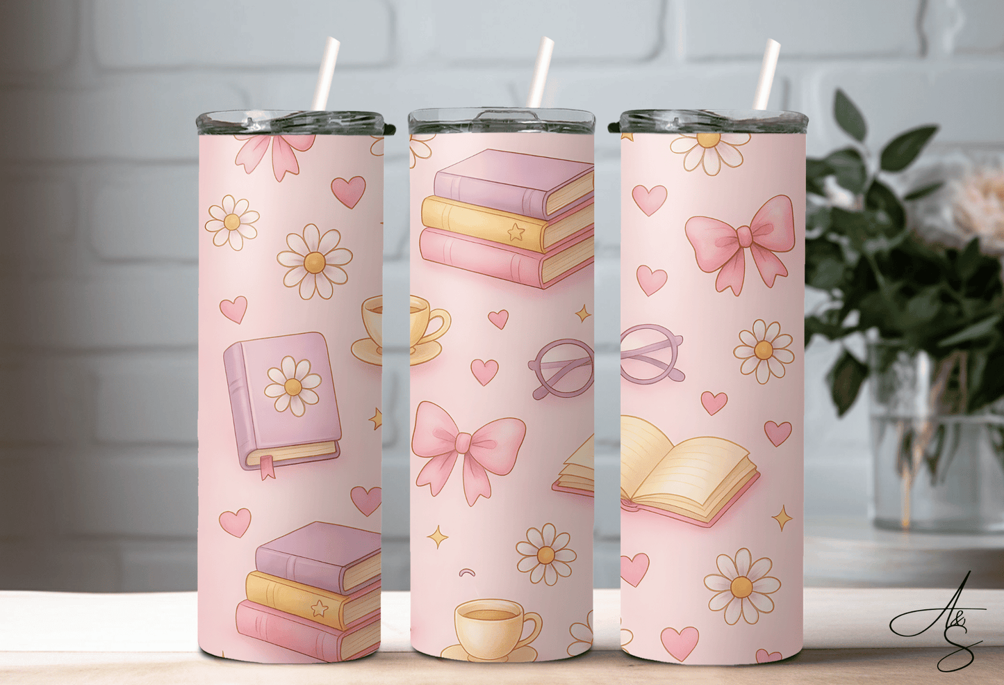 Livre & café rose