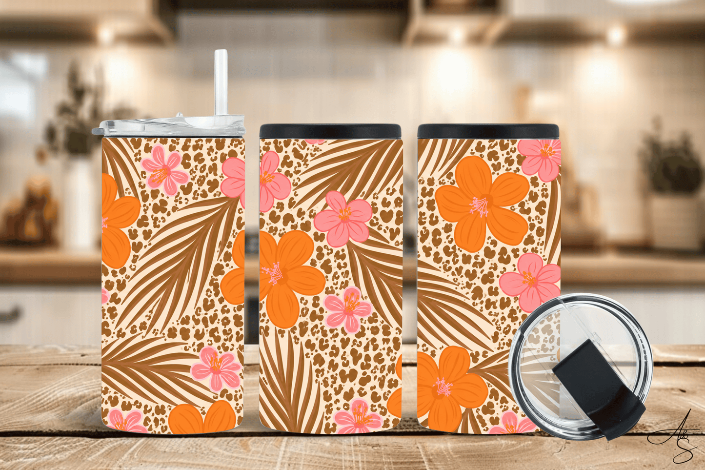 Fleurs orange & rose