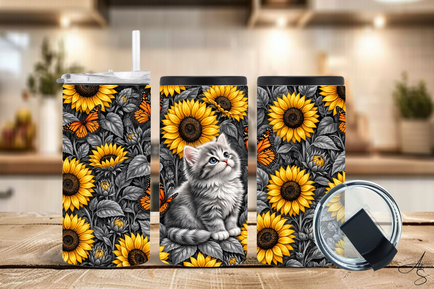 Chaton & tournesols