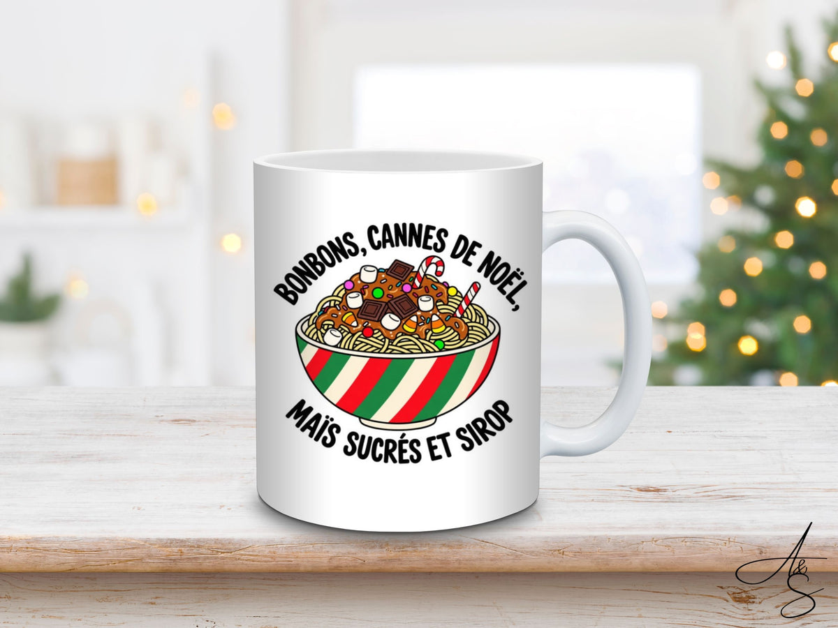 Bonbons, canne de Noël, mais sucrés et sirop